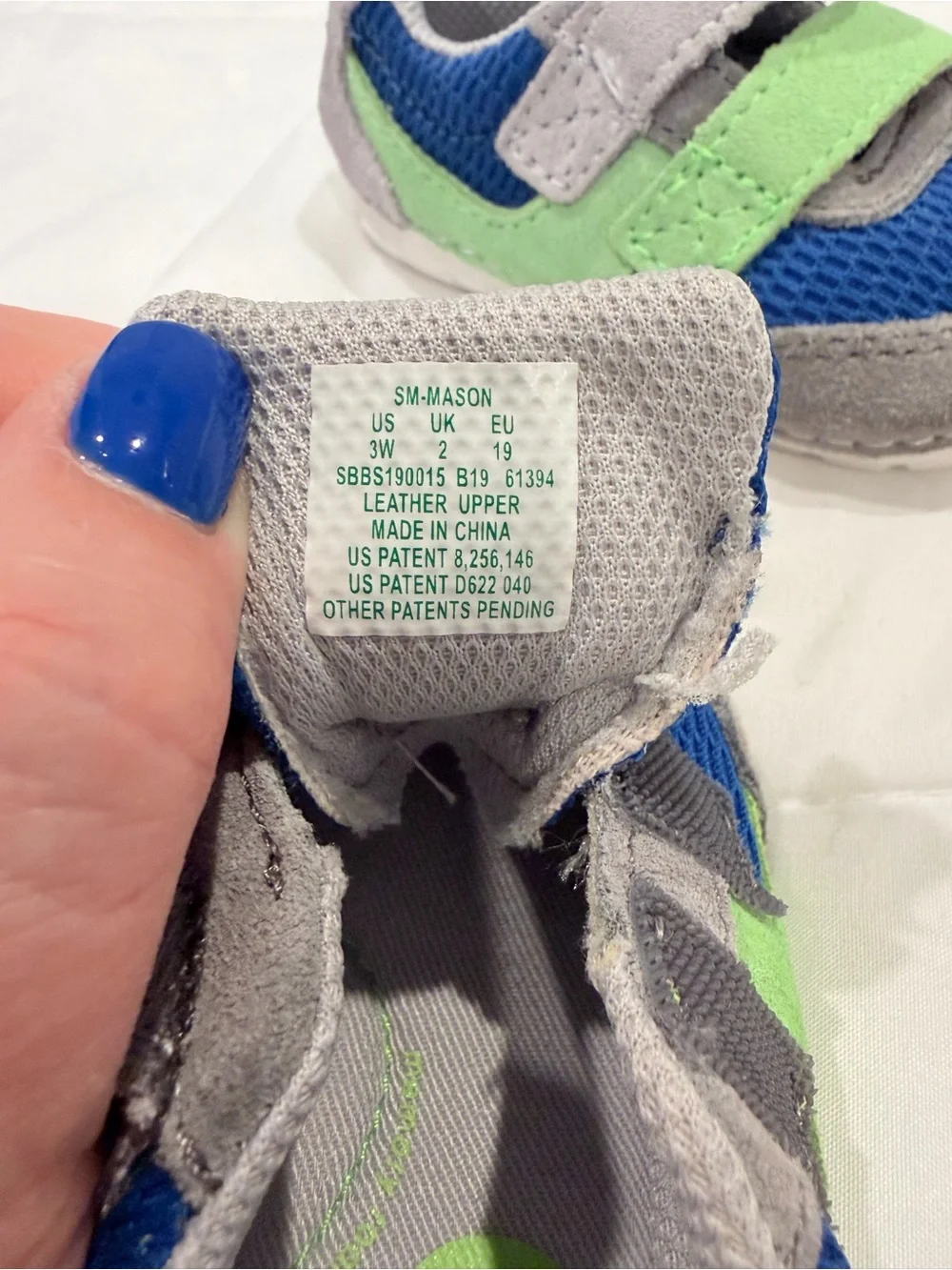 Stride Rite Blue & Green Baby Sneakers
